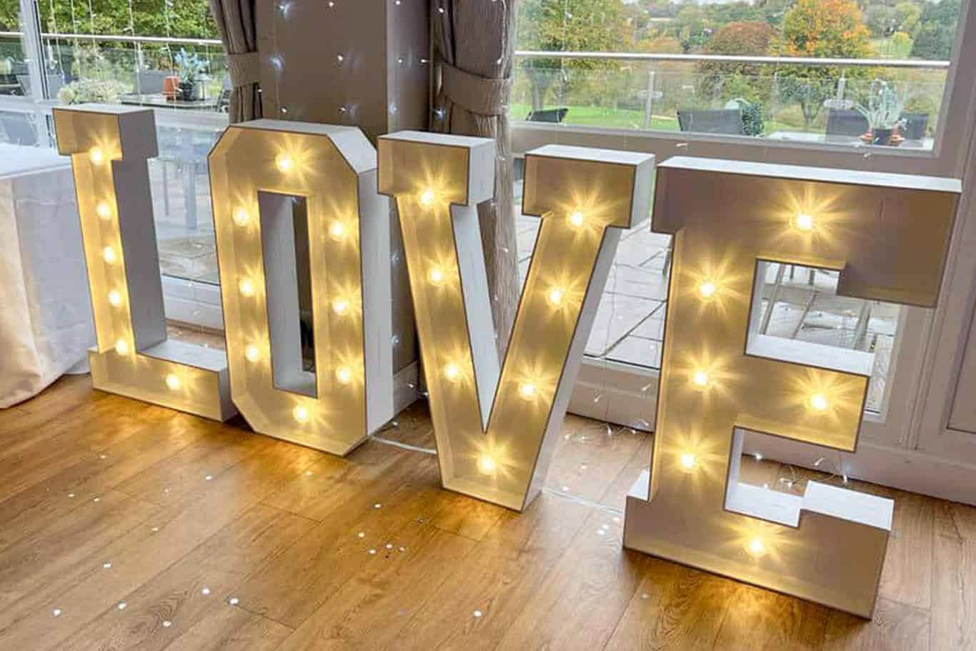 Light up 1m LED Love Letters wedding in Hazlemere, Bucks